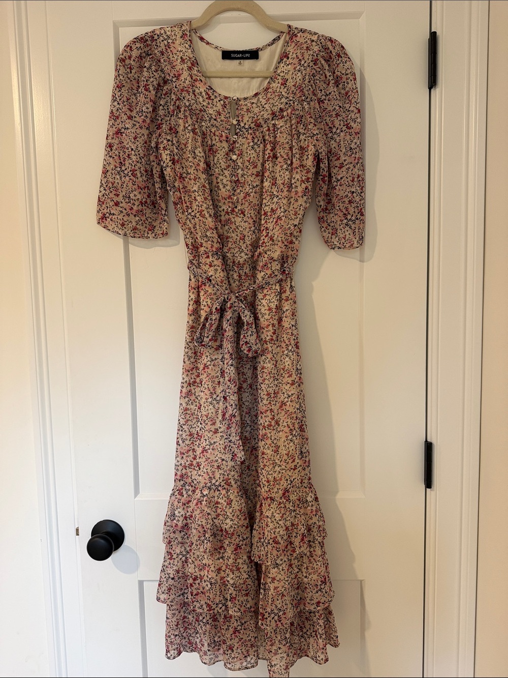 Sugarlips Maxi Dress with Pink Floral Print